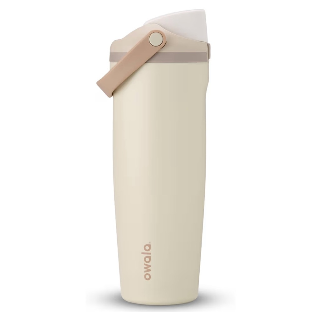 Owala FreeSip Sway Stainless Steel Tumbler 30 oz capacity, color Lightly Toasted